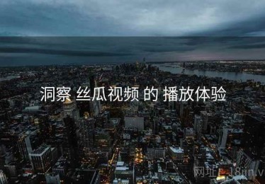 洞察 丝瓜视频 的 播放体验