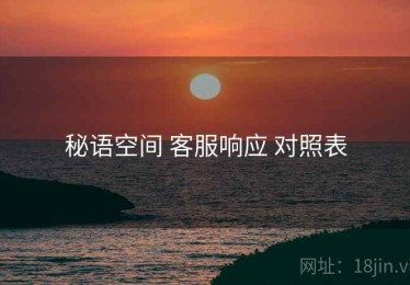 秘语空间 客服响应 对照表