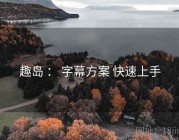 趣岛 ： 字幕方案 快速上手
