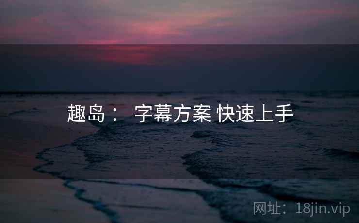 趣岛 ： 字幕方案 快速上手