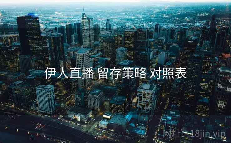 伊人直播 留存策略 对照表