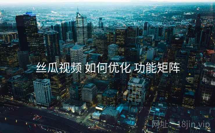 丝瓜视频 如何优化 功能矩阵