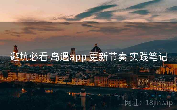 避坑必看 岛遇app 更新节奏 实践笔记